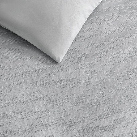 Vera Wang Home Illusion FULL / QUEEN Duvet Cover & Shams Silver Gray - NEW - Picture 7 of 12